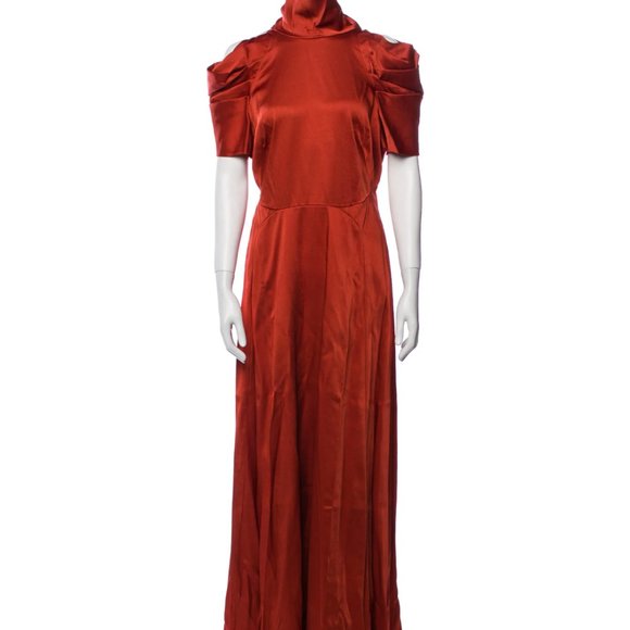 Temperley London Turtleneck Open Back Gown Size 12/XL - Picture 3 of 9